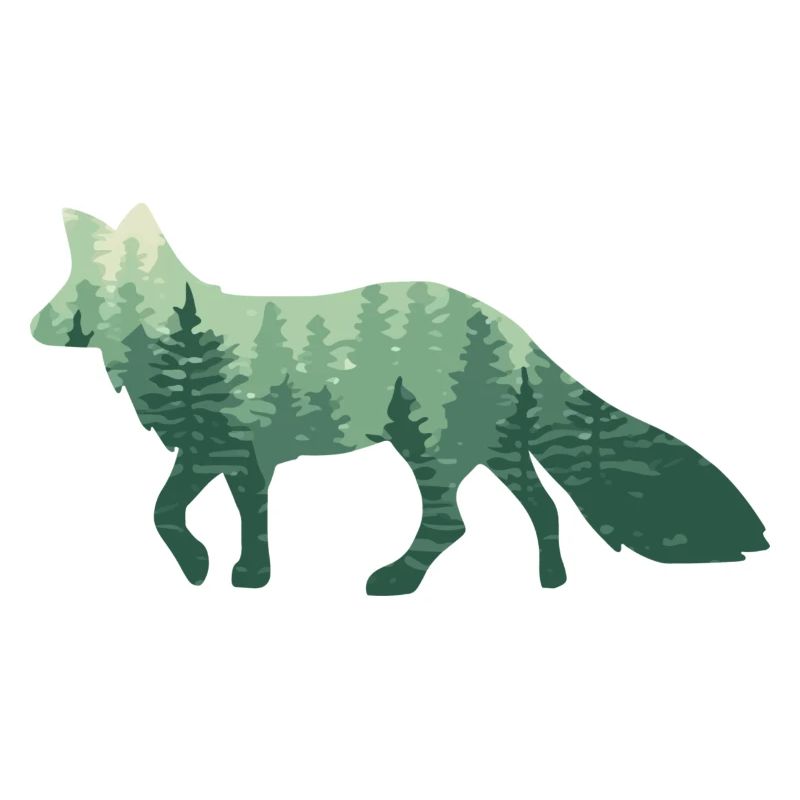 Renard forêt / renard avec forêt