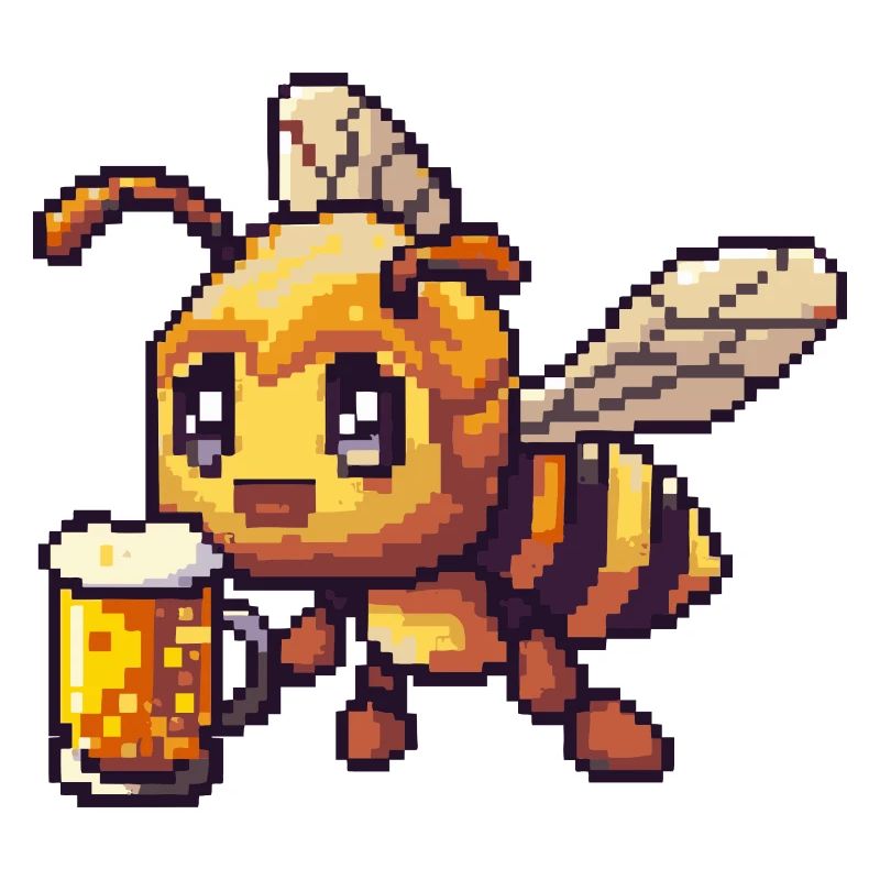 abeille bière pixel