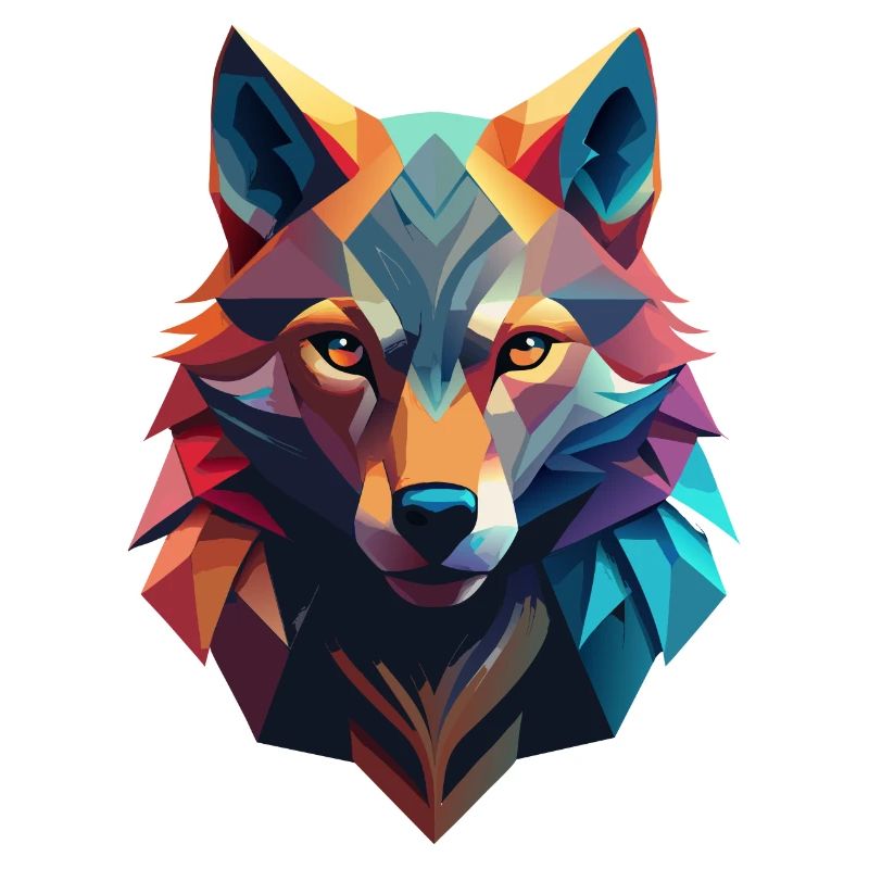 Low-Poly-Avatar eines Wolfes