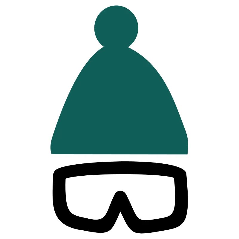 Mütze mit Ski- oder Snowboardbrille
