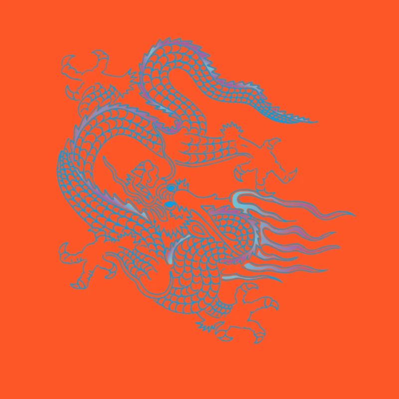 Blue Chinese Dragon