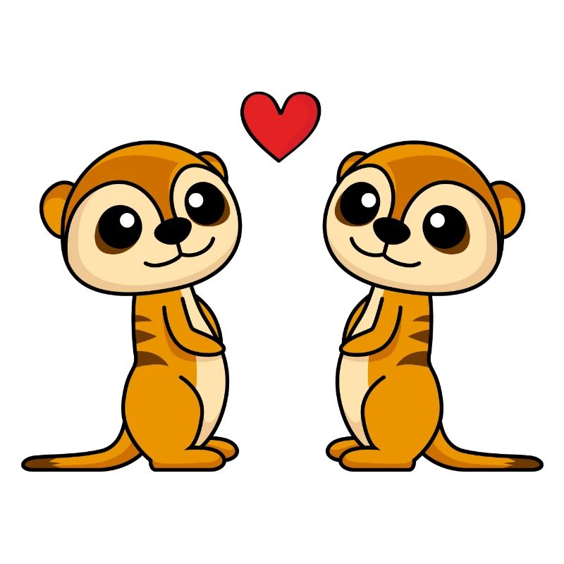 Erdmännchen Comic Paar liebe