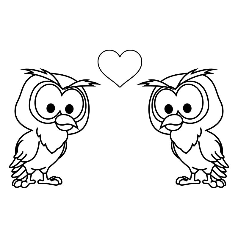 Eule Comic Paar liebe