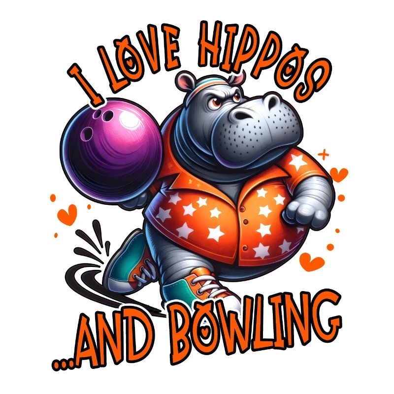 Ich liebe Nilpferde und Bowling lustig