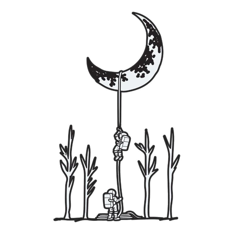 ASTRONAUT CLIMBING MOON Funny saying