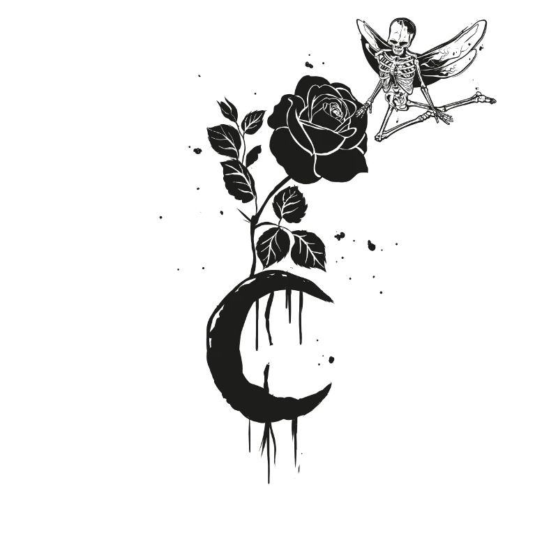 Occult Moonrose Witchcraft Witch Skeleton Occult