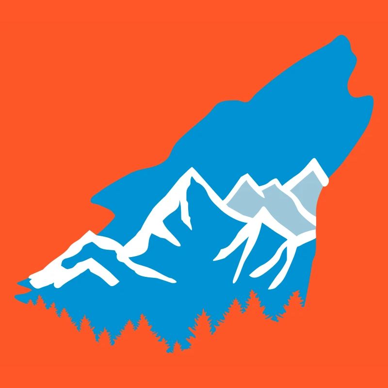 Wolf and mountains
