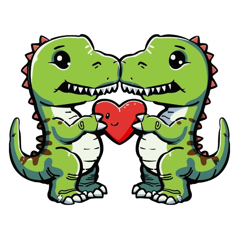 Dinosaurier T-Rex Paar Herz