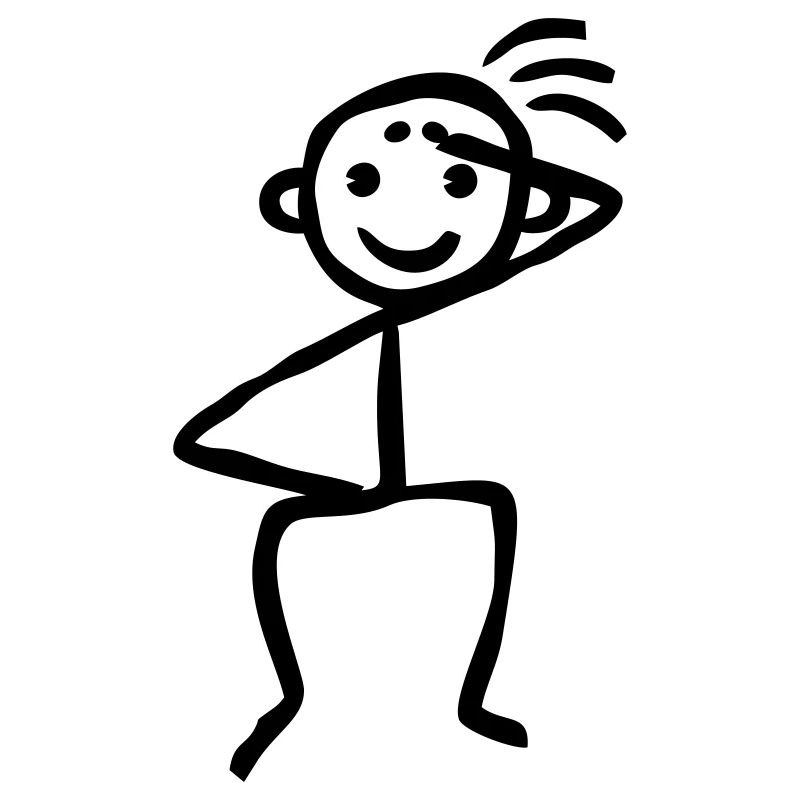 Witziges Strichmännchen Schweiß Dancing Party Boy