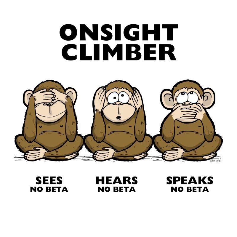 On Sight climber three wise monkey climbing t-shirt
