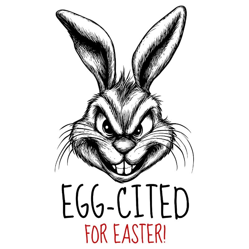düsterer Hase - „Egg-cited for Easter!“