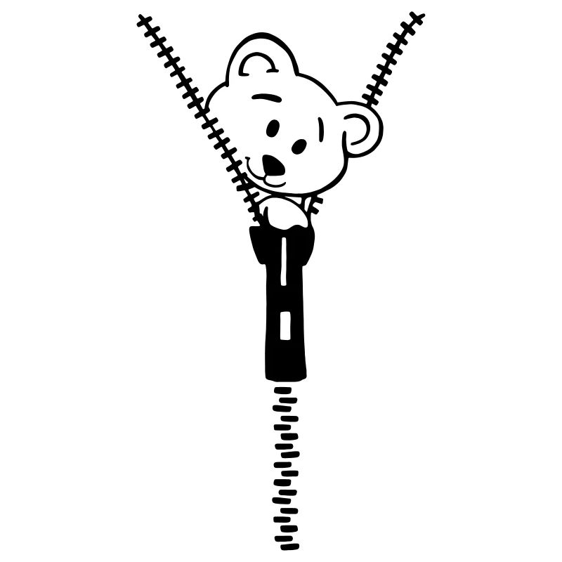 Fermeture éclair avec ours mignon