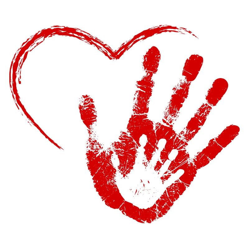 MAIN DANS LA MAIN ROUGE