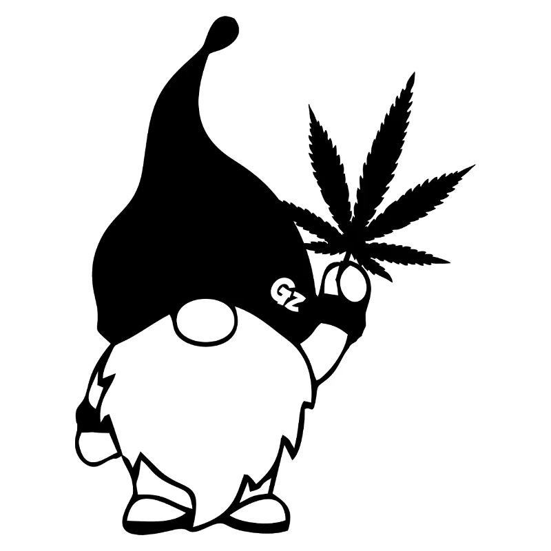 Süßer Hanf Gnom/Zwerg mit Cannabisblatt