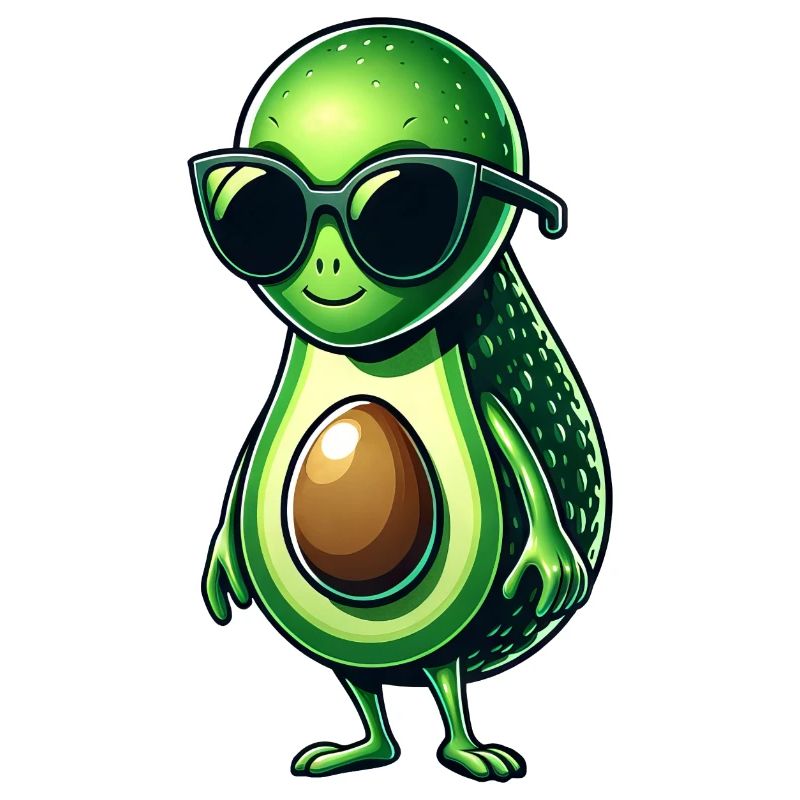 Cool Alien Avocado with Sunglasses Design