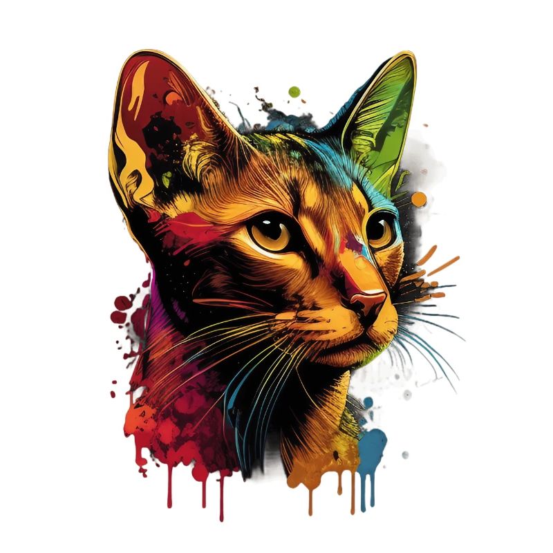 Chat d’Abyssinie Gaze Colorée
