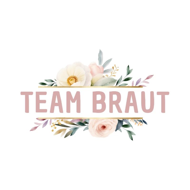 Team Braut! Blumen, bunt, personalisierbar