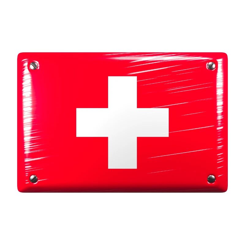 Drapeau de la Suisse Drapeau Étain Signe Look
