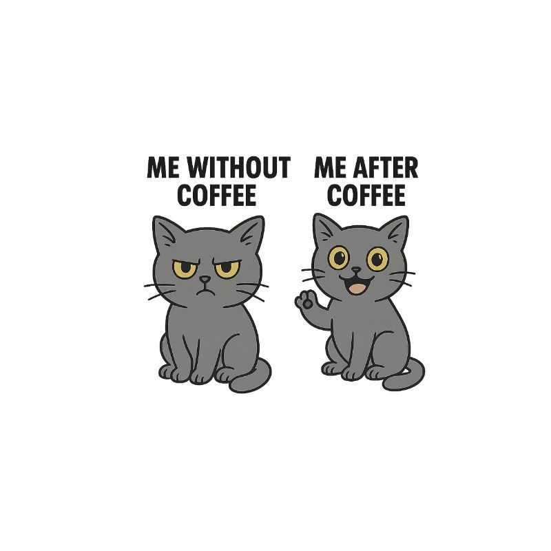 Cat memes: Grumpy without coffee