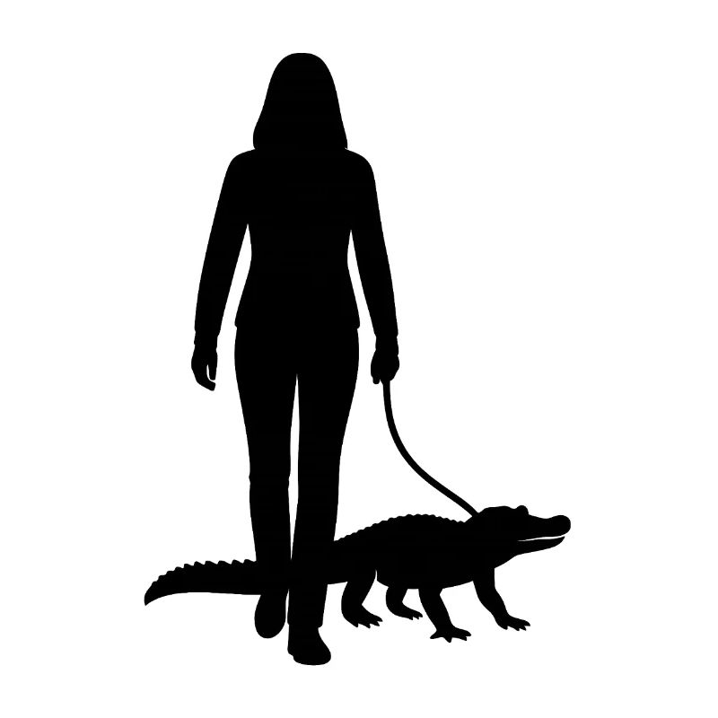 Crocodile on a leash