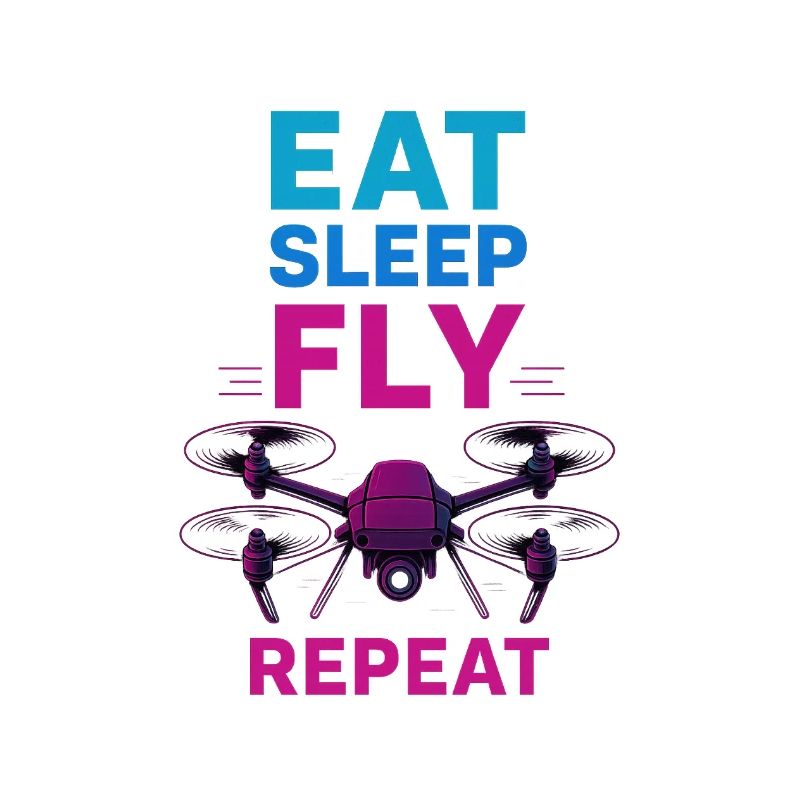 Eat Sleep Fly Repeat – Neon Drohnenpilot Routine