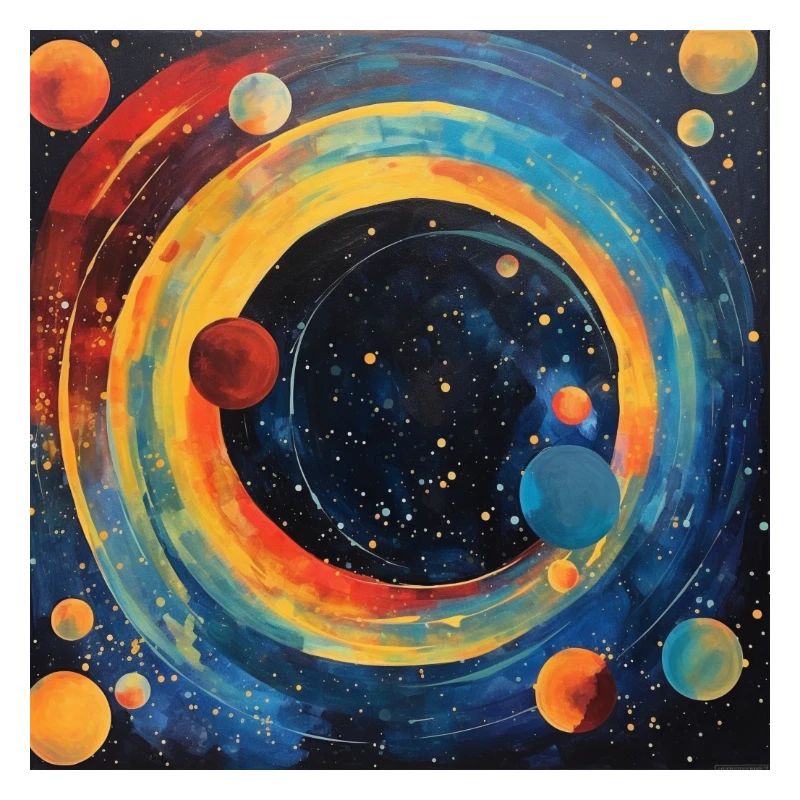 Abstraction circulaire du système solaire