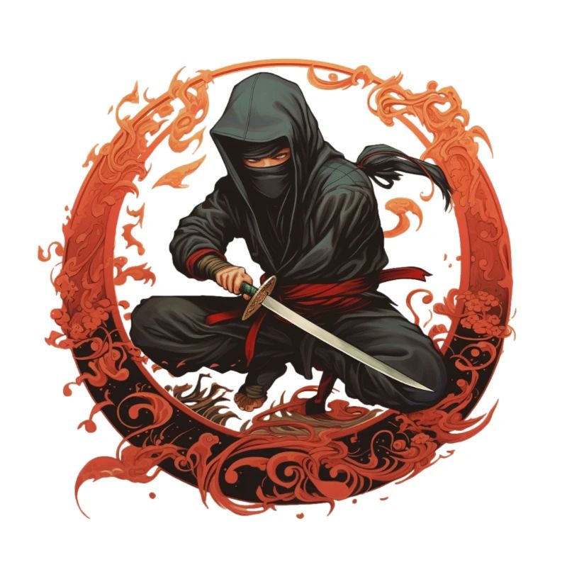 Ninja with samurai sword