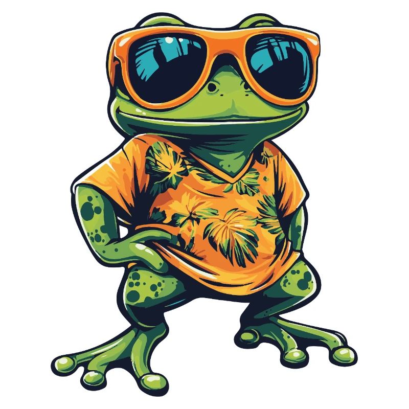 Frosch Comic Urlaub
