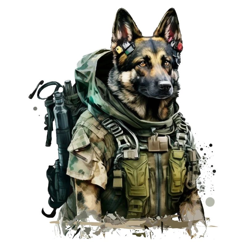 German Shepherd as a soldier