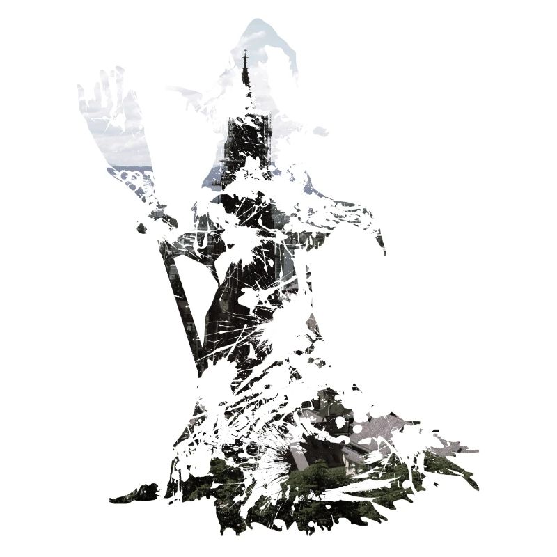 Debout sorcière avec balai comme une touche de couleur