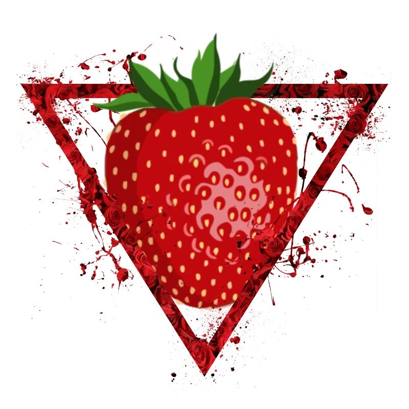 Fraise abstraite dans le triangle de rose