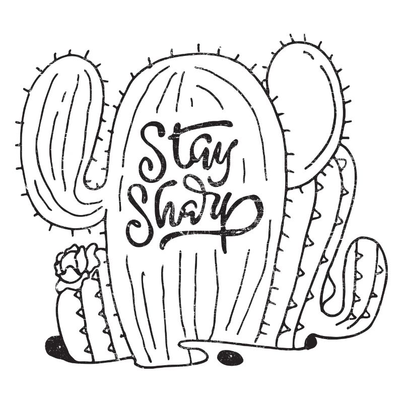 Stay Sharp | Cool Cactus Illustration Design