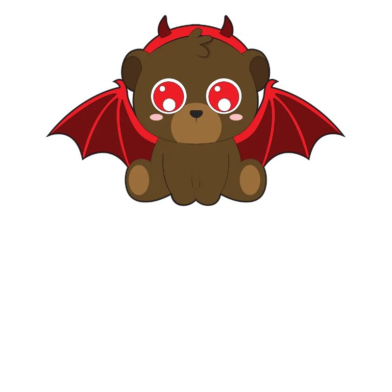 Cute bear devil bat halloween