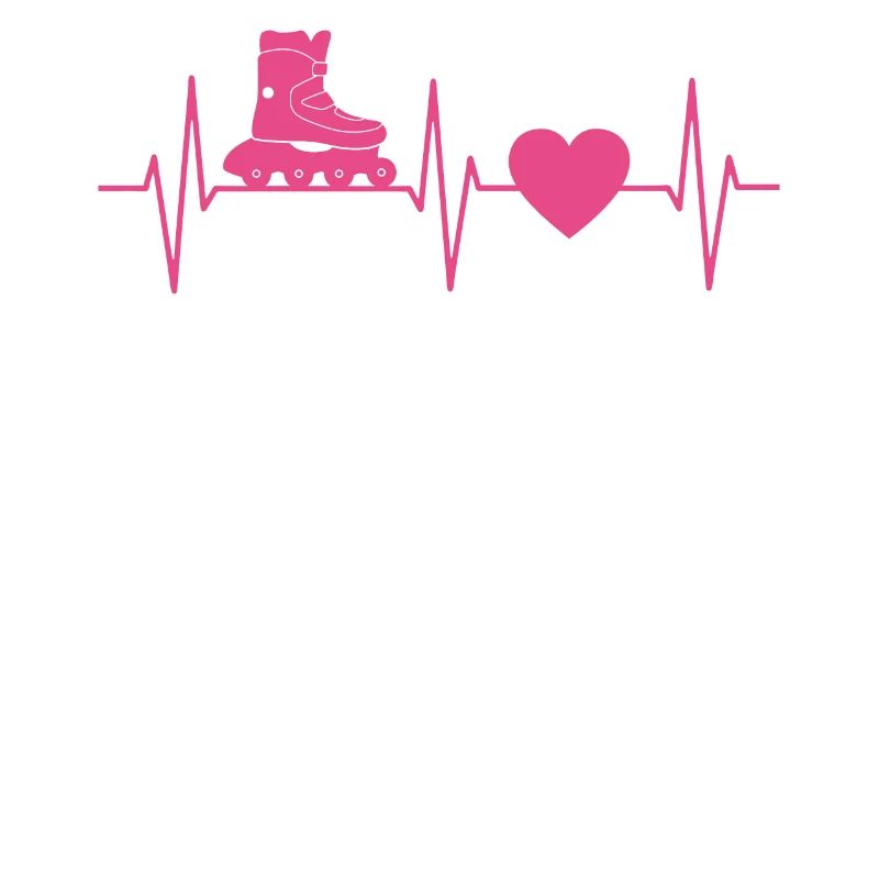 Rollerblading gift rollerblading EKG line heart