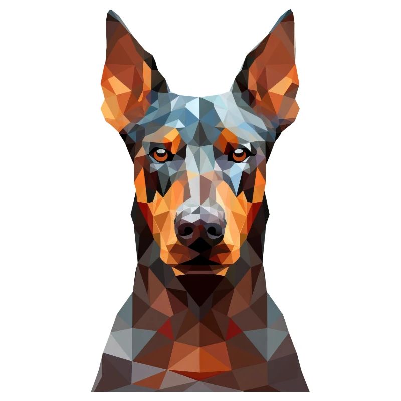 Geometrischer Dobermann: Polygonkunst