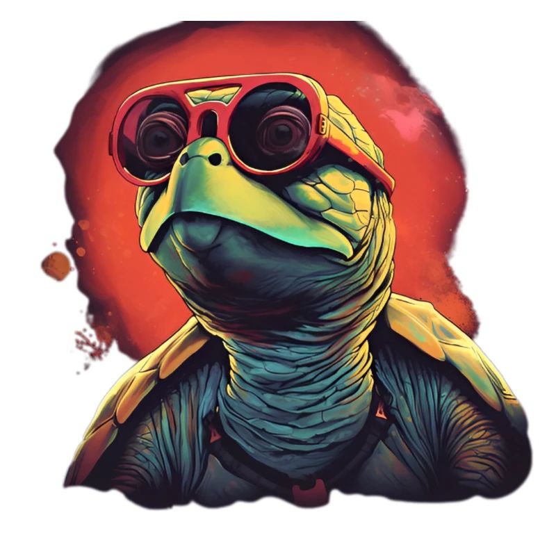 Cool water turtle with sunglasses