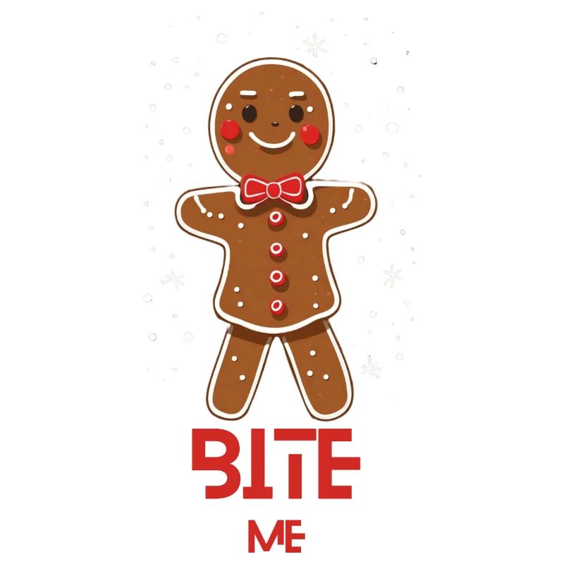 Christmas, Gigerbread man design: ''Bite me''