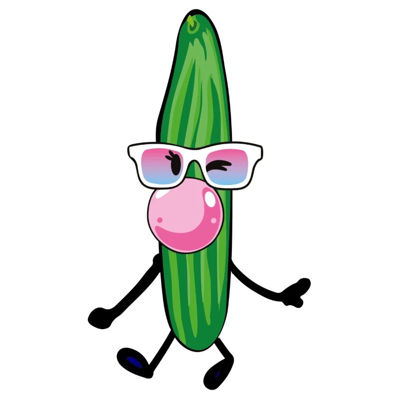 concombre, chewing-gum, bande dessinée, lunettes de soleil