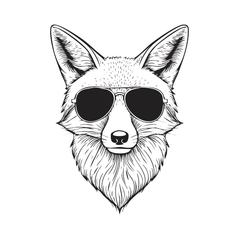 Fuchs mit Sonnenbrille Tiere Fox Cool Lässig
