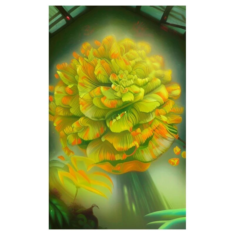 Fleur extraterrestre fantastique en fleurs sur une planète étrange