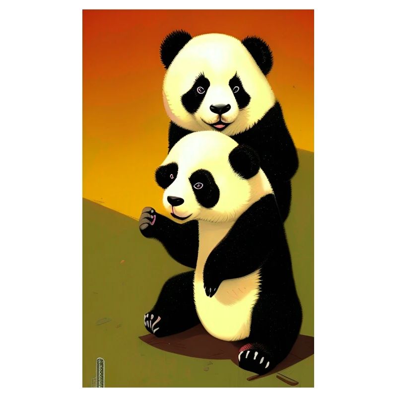 Panda cool portrait dessin gros plan cool