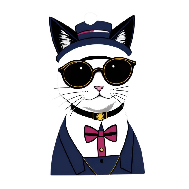 Coole Katze mit Brille