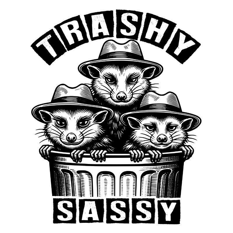 3 cool possums trash trio in the trash can