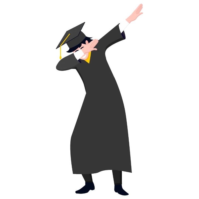 Absolvent bei Universitäts Abschluss dabbt (Dab)