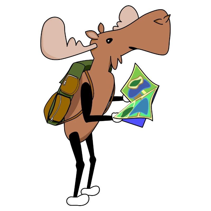 Elch Comic Wandern Karte