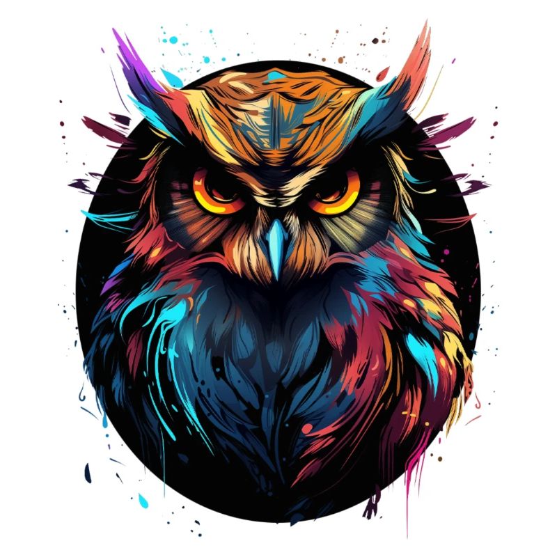 Eule SPLATTER Vogel Bunt