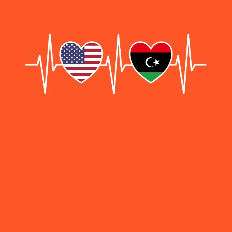 Drapeaux des États-Unis et de la Libye Drapeau libyen