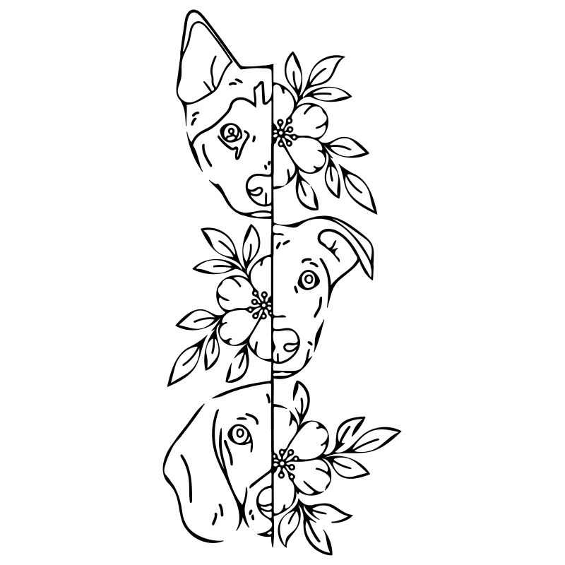 3 fleurs de chiens