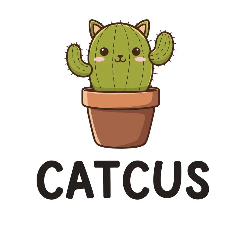 Catcus Cactus Chat Mignon Cat Humour Mexicain