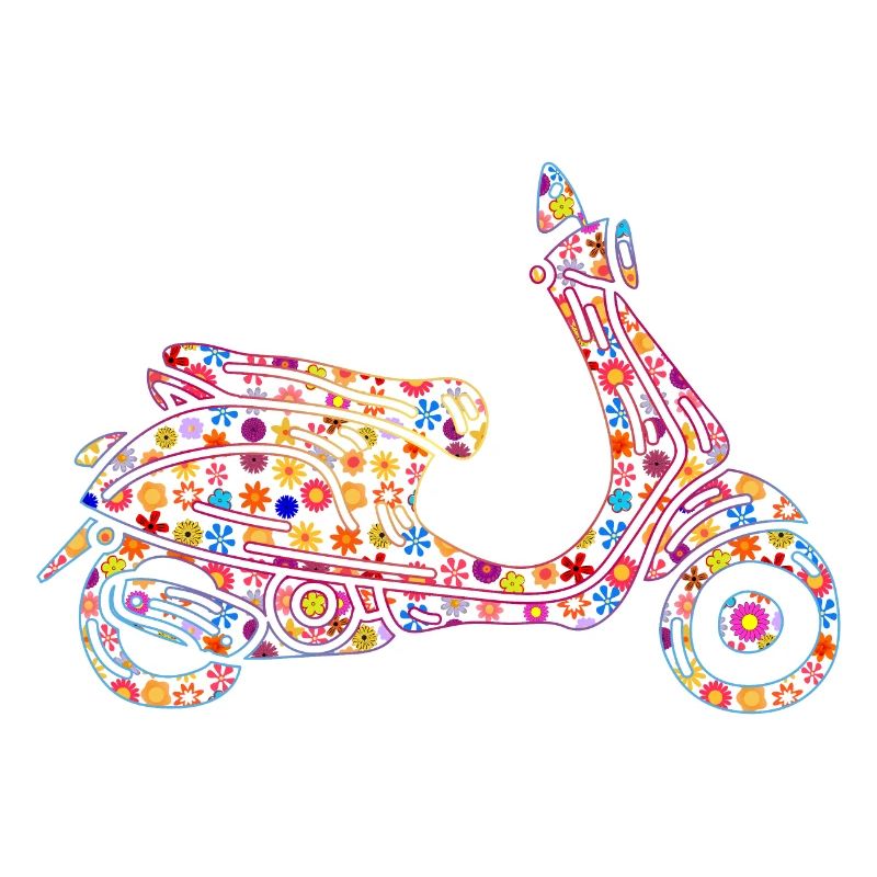 Motorroller angetrieben mit Blumen